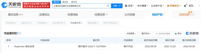 开云体育 Kaiyun.com 官网入口许昕公司已登记“背后击球”、“Xuperman”作品著作权(图2)